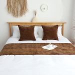 2-SOGA 70cm Brown Vintage Bed Scarf Runner Bedding Tail Pad Flag For Home Hotel Set of 3