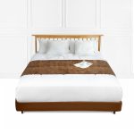 1-SOGA 70cm Brown Vintage Bed Scarf Runner Bedding Tail Pad Flag For Home Hotel Set of 3