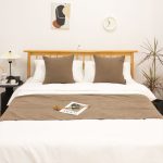 2-SOGA 1.5m Bed Light Brown Vintage Scarf Runner Bedding Tail Pad Flag For Home Hotel Set of 3