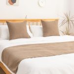 3-SOGA 1.5m Bed Light Brown Vintage Scarf Runner Bedding Tail Pad Flag For Home Hotel Set of 3