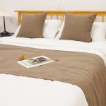 4-SOGA 1.5m Bed Light Brown Vintage Scarf Runner Bedding Tail Pad Flag For Home Hotel Set of 3