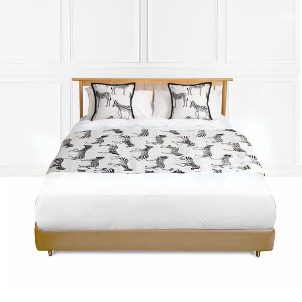 1-SOGA 1.8m Bed Light Luxury Zebra Vintage Bed Scarf Runner Bedding Tail Pad Flag For Home Hotel Set of 3