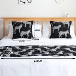 5-SOGA 1.5m Bed Light Luxury Black Zebra Vintage Bed Scarf Runner Bedding Tail Pad Flag For Home Hotel Set of 3