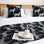 6-SOGA 1.5m Bed Light Luxury Black Zebra Vintage Bed Scarf Runner Bedding Tail Pad Flag For Home Hotel Set of 3
