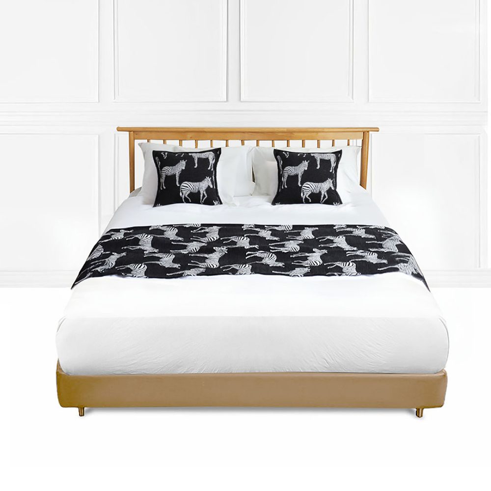 1-SOGA 1.8m Bed Light Luxury Black Zebra Vintage Bed Scarf Runner Bedding Tail Pad Flag For Home Hotel Set of 3 1-SOGA 1.8m Bed Light Luxury Black Zebra Vintage Bed Scarf Runner Bedding Tail Pad Flag For Home Hotel Set of 3