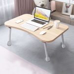 3-SOGA 2X Beige Portable Bed Table Adjustable Foldable Bed Sofa Study Table Laptop Mini Desk Breakfast Tray Home Decor