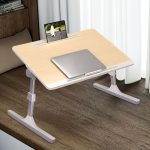 3-SOGA 2X 60X40cm Wood Small Laptop Bed Portable Foldable Study Table Adjustable