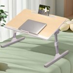 4-SOGA 2X 60X40cm Wood Small Laptop Bed Portable Foldable Study Table Adjustable