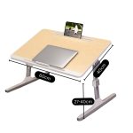 6-SOGA 2X 60X40cm Wood Small Laptop Bed Portable Foldable Study Table Adjustable