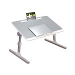 1-SOGA 60X40cm Grey Small Laptop Bed Portable Foldable Study Table Adjustable