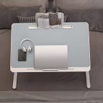 5-SOGA 60X40cm Grey Small Laptop Bed Portable Foldable Study Table Adjustable