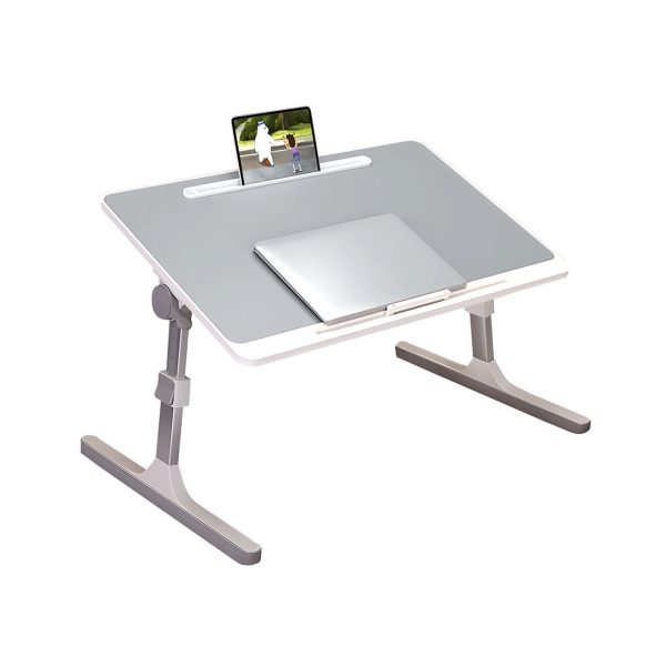 1-SOGA 60X40cm Grey Small Laptop Bed Portable Foldable Study Table Adjustable