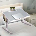 2-SOGA 2X 60X40cm Grey Small Laptop Bed Portable Foldable Study Table Adjustable