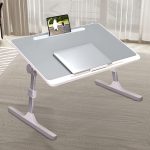 4-SOGA 2X 60X40cm Grey Small Laptop Bed Portable Foldable Study Table Adjustable