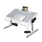 6-SOGA 2X 60X40cm Grey Small Laptop Bed Portable Foldable Study Table Adjustable