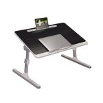 1-SOGA 60X40cm Black Small Laptop Bed Portable Foldable Study Table Adjustable