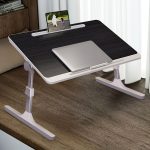 3-SOGA 60X40cm Black Small Laptop Bed Portable Foldable Study Table Adjustable