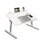 1-SOGA 70X45cm White Small Laptop Bed Portable Foldable Study Table Adjustable