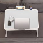 4-SOGA 70X45cm White Small Laptop Bed Portable Foldable Study Table Adjustable