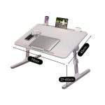 5-SOGA 70X45cm White Small Laptop Bed Portable Foldable Study Table Adjustable