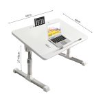 6-SOGA 60X40cm White Small Laptop Bed Portable Foldable Study Table Adjustable