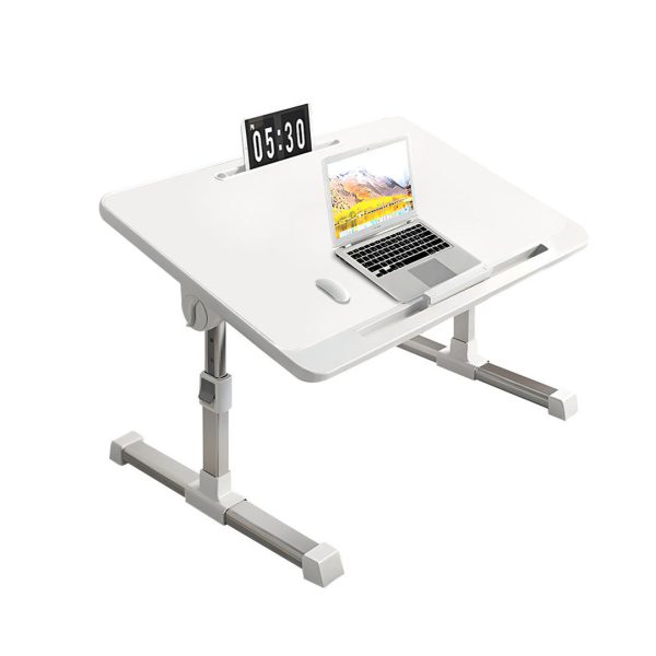 1-SOGA 60X40cm White Small Laptop Bed Portable Foldable Study Table Adjustable