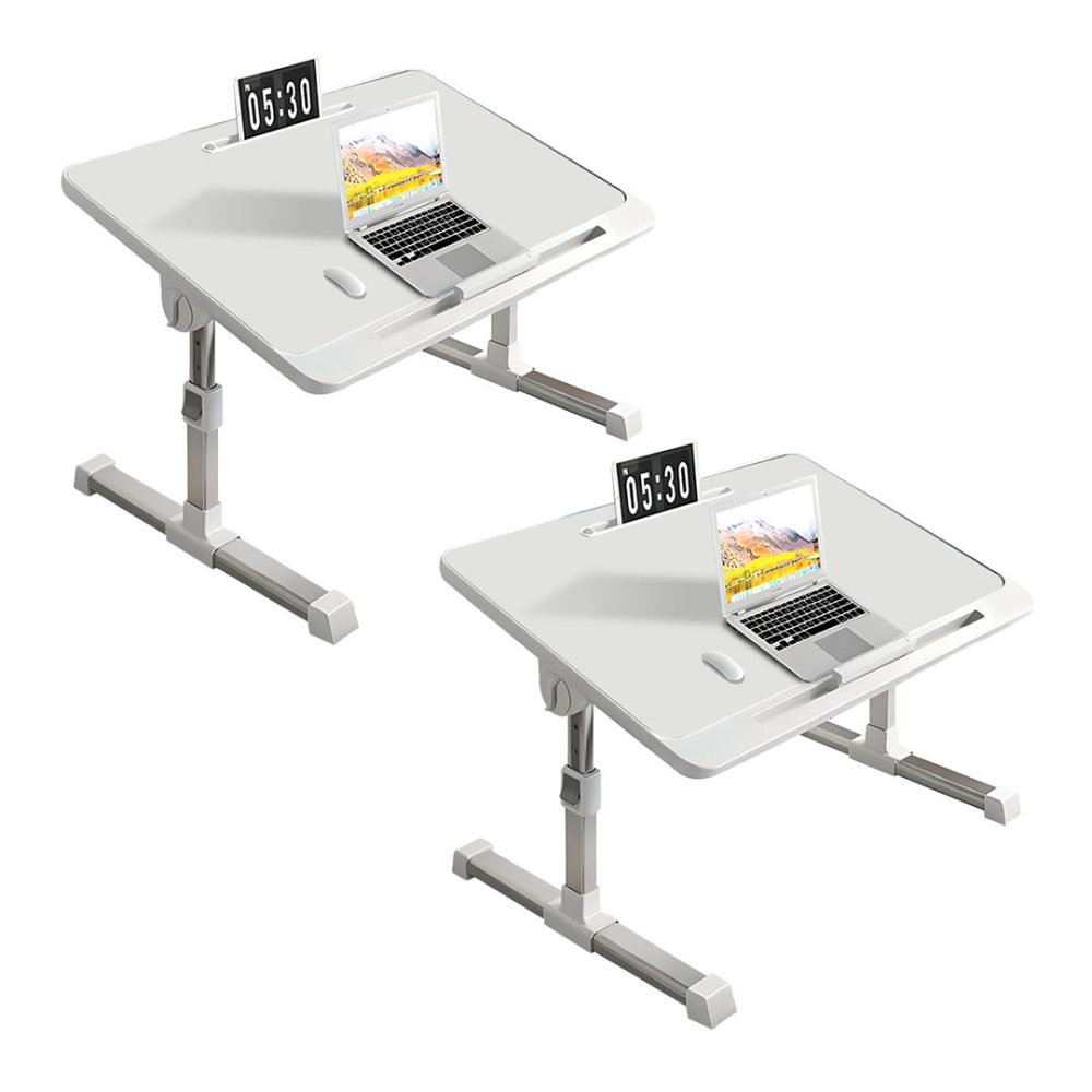 1-SOGA 2X 60X40cm White Small Laptop Bed Portable Foldable Study Table Adjustable 1-SOGA 2X 60X40cm White Small Laptop Bed Portable Foldable Study Table Adjustable