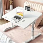 6-SOGA 2X 60X40cm White Small Laptop Bed Portable Foldable Study Table Adjustable