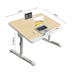 6-SOGA 2X 60X40cm Wood Small Laptop Bed Portable Foldable Study Table Adjustable