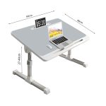 6-SOGA 2X 60X40cm Grey Small Laptop Bed Portable Foldable Study Table Adjustable