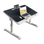 1-SOGA 60X40cm Black Small Laptop Bed Portable Foldable Study Table Adjustable