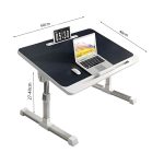 6-SOGA 60X40cm Black Small Laptop Bed Portable Foldable Study Table Adjustable