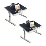 1-SOGA 2X 60X40cm Black Small Laptop Bed Portable Foldable Study Table Adjustable