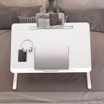 5-SOGA 60X40cm White Small Laptop Bed Portable Foldable Study Table Adjustable