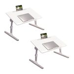1-SOGA 60X40cm White Small Laptop Bed Portable Foldable Study Table Adjustable