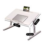 6-SOGA 60X40cm White Small Laptop Bed Portable Foldable Study Table Adjustable