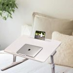 7-SOGA 60X40cm White Small Laptop Bed Portable Foldable Study Table Adjustable