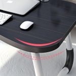 8-SOGA Black Portable Bed Table Adjustable Foldable Bed Sofa Study Table Laptop Mini Desk with Notebook Stand Card Slot Holder Home Decor