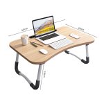 5-SOGA 2X Walnut Portable Bed Table Adjustable Foldable Bed Sofa Study Table Laptop Mini Desk with Notebook Stand Card Slot Holder Home Decor