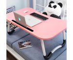 4-SOGA 2X Pink Portable Bed Table Adjustable Foldable Bed Sofa Study Table Laptop Mini Desk with Notebook Stand Card Slot Holder Home Decor