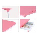 5-SOGA 2X Pink Portable Bed Table Adjustable Foldable Bed Sofa Study Table Laptop Mini Desk with Notebook Stand Card Slot Holder Home Decor