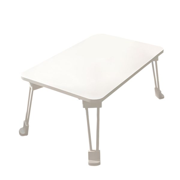 1-SOGA White Portable Bed Table Adjustable Folding Mini Desk With Cup-Holder Home Decor