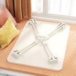 5-SOGA 2X White Portable Bed Table Adjustable Folding Mini Desk With Cup-Holder Home Decor