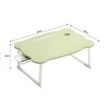 7-SOGA Green Portable Bed Table Adjustable Folding Mini Desk With Mini Drawer and Cup-Holder Home Decor