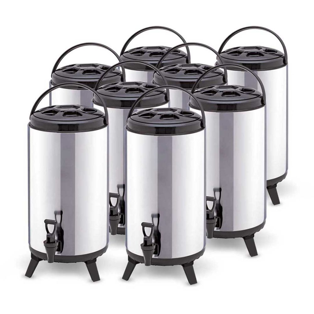 1-SOGA 8X 10L Portable Insulated Cold/Heat Coffee Tea Beer Barrel Brew Pot With Dispenser