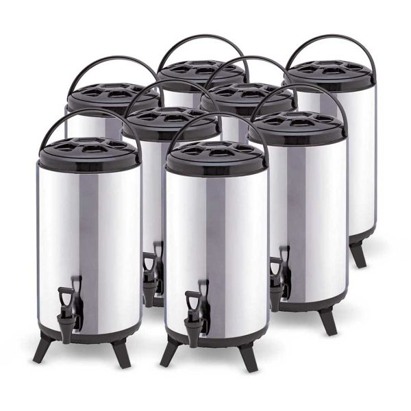 1-SOGA 8X 10L Portable Insulated Cold/Heat Coffee Tea Beer Barrel Brew Pot With Dispenser