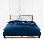 1-SOGA Navy Blue Throw Blanket Warm Cozy Double Sided Thick Flannel Coverlet Fleece Bed Sofa Comforter
