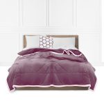 1-SOGA Light Purple Throw Blanket Warm Cozy Double Sided Thick Flannel Coverlet Fleece Bed Sofa Comforter