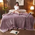 7-SOGA Light Purple Throw Blanket Warm Cozy Double Sided Thick Flannel Coverlet Fleece Bed Sofa Comforter