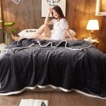 7-SOGA 2X Dark Grey Throw Blanket Warm Cozy Double Sided Thick Flannel Coverlet Fleece Bed Sofa Comforter